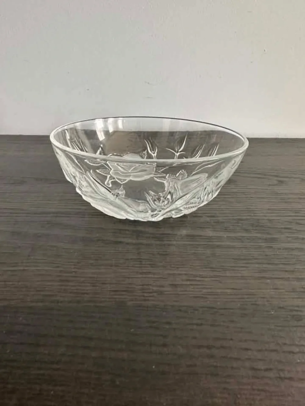 Clear Floral Glass Serving Bowl - Elegant Home Dining